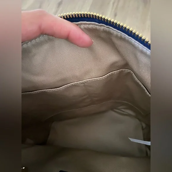 Talbots hobo denim shoulder Navy Blue Bucket Bag - Picture 6 of 6